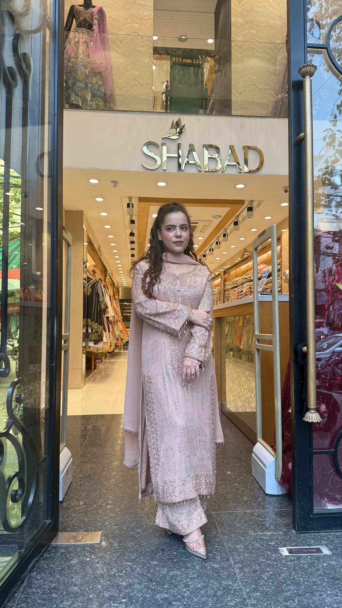 Women's Premium Pakistani Suit | Georgette fabric | Sequin Shirt with Beads work