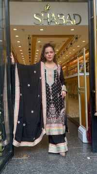 Long Pakistani Thread Embroidered Suit Set | Sizes Up to 46