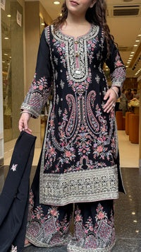 Long Pakistani Thread Embroidered Suit Set | Sizes Up to 46