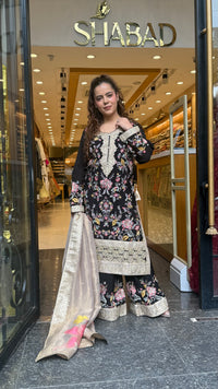 Long Pakistani Thread Embroidered Suit Set | Sizes Up to 46