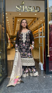 Long Pakistani Thread Embroidered Suit Set | Sizes Up to 46