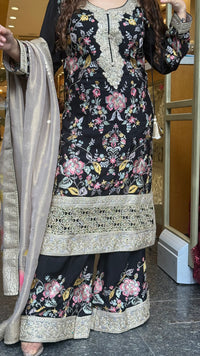 Long Pakistani Thread Embroidered Suit Set | Sizes Up to 46