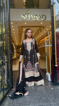 Long Pakistani Thread Embroidered Suit Set | Sizes Up to 46