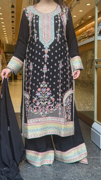 Long Pakistani Thread Embroidered Suit Set | Sizes Up to 46