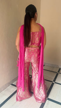 Handwork Brocade Indo-Western Neckline Outfit – Elegant Party Wear