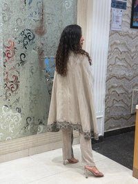 Jute Co-ord Set with Metal Work & Thread Embroidery