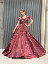 Exclusive Cocktail Gown with Handwork & Cut Dana