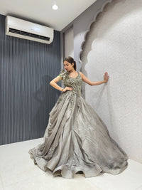 Exclusive Cocktail Gown with Handwork & Cut Dana