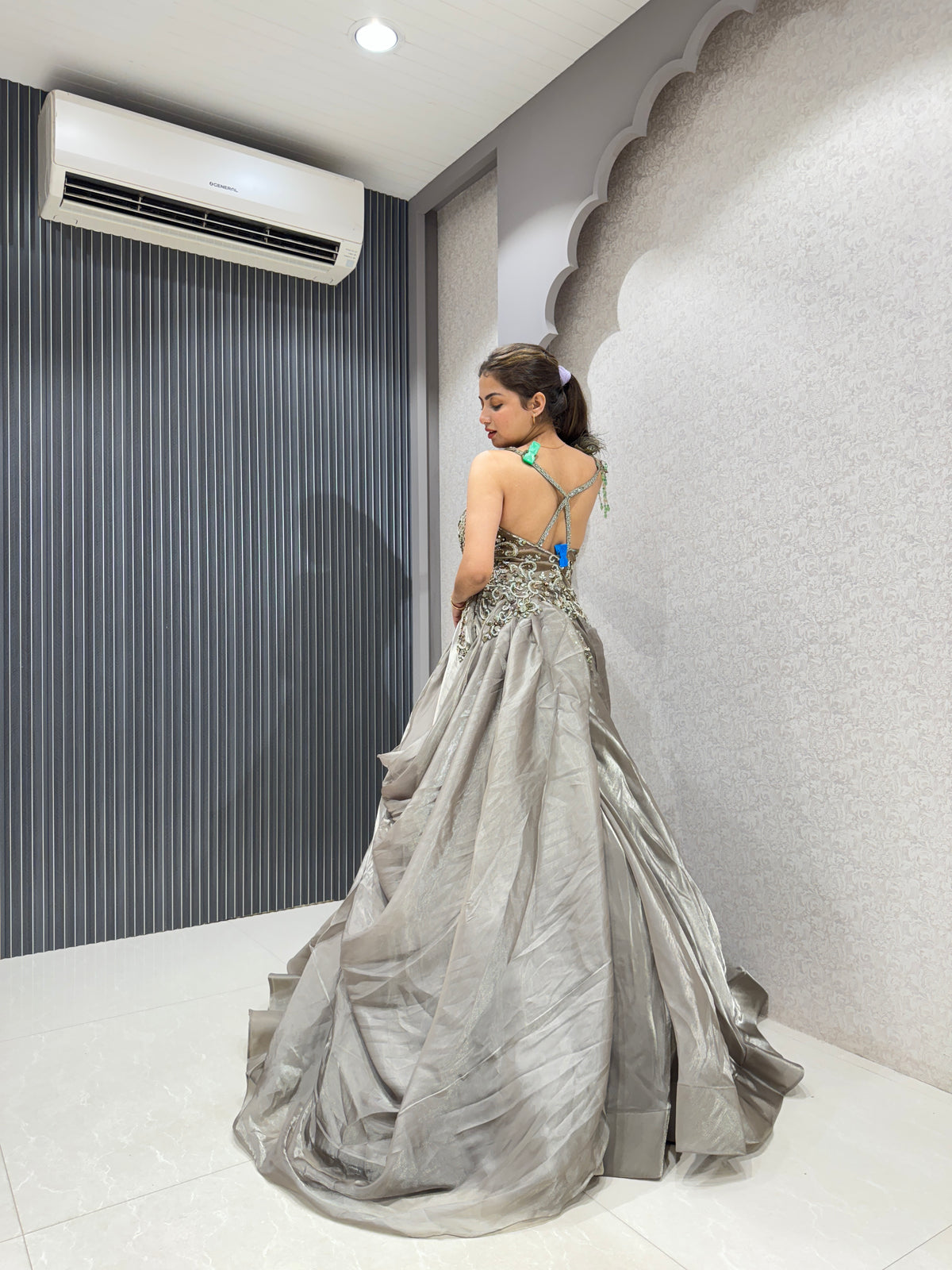 Exclusive Cocktail Gown with Handwork & Cut Dana – Shabad Trends