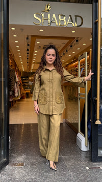 Linen Thread Embroidery Co-Ord Set for Women | Premium Casual Wear | Up to Size 44