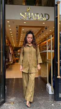 Linen Thread Embroidery Co-Ord Set for Women | Premium Casual Wear | Up to Size 44