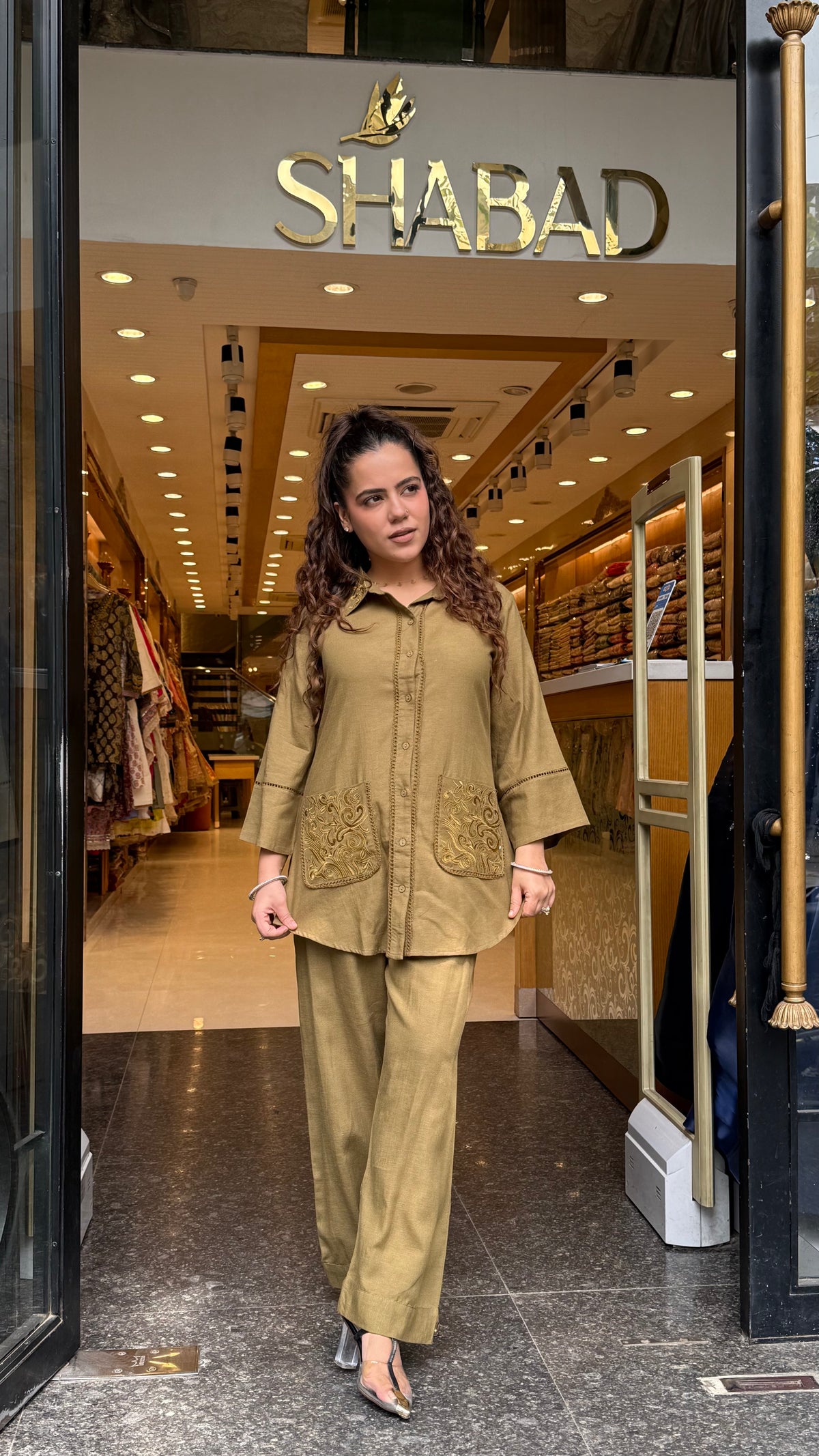 Linen Thread Embroidery Co-Ord Set for Women | Premium Casual Wear | Up to Size 44