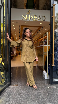 Linen Thread Embroidery Co-Ord Set for Women | Premium Casual Wear | Up to Size 44