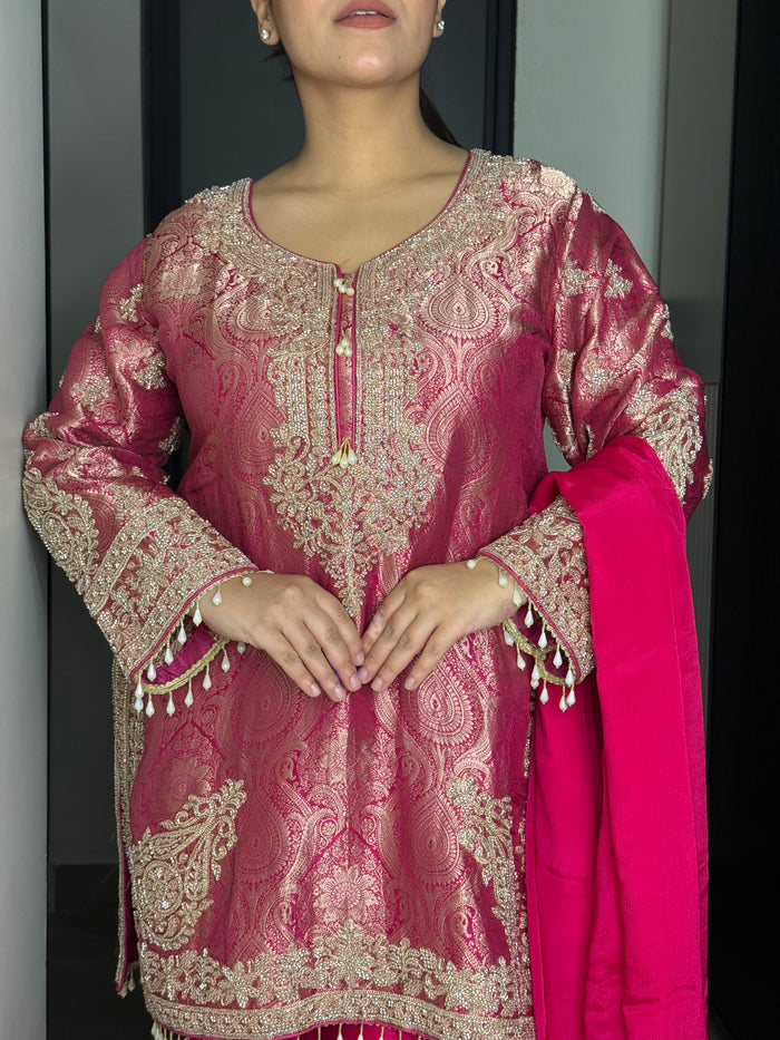 Brocade Shirt with Beads Handwork