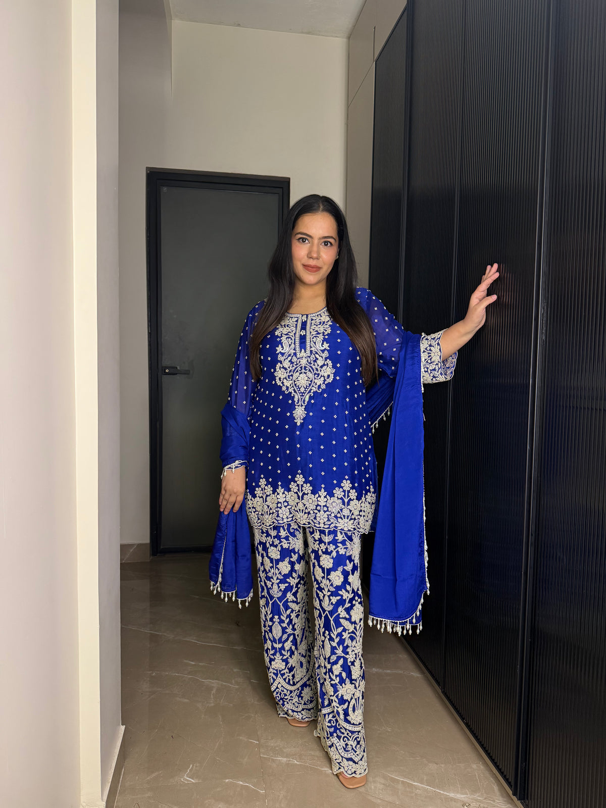 Beaded Work Suit Set | Elegant Handcrafted Design (Up to Size 46)