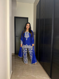 Beaded Work Suit Set | Elegant Handcrafted Design (Up to Size 46)