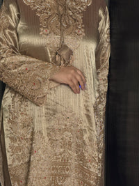 Banarsi Shimmer Silk Shirt Set with Beads Work (fabric texture different available design same)