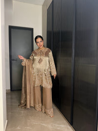 Banarsi Shimmer Silk Shirt Set with Beads Work (fabric texture different available design same)