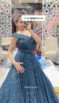 Exclusive Cocktail Gown with Handwork & Cut Dana