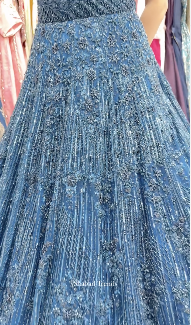 Exclusive Cocktail Gown with Handwork & Cut Dana