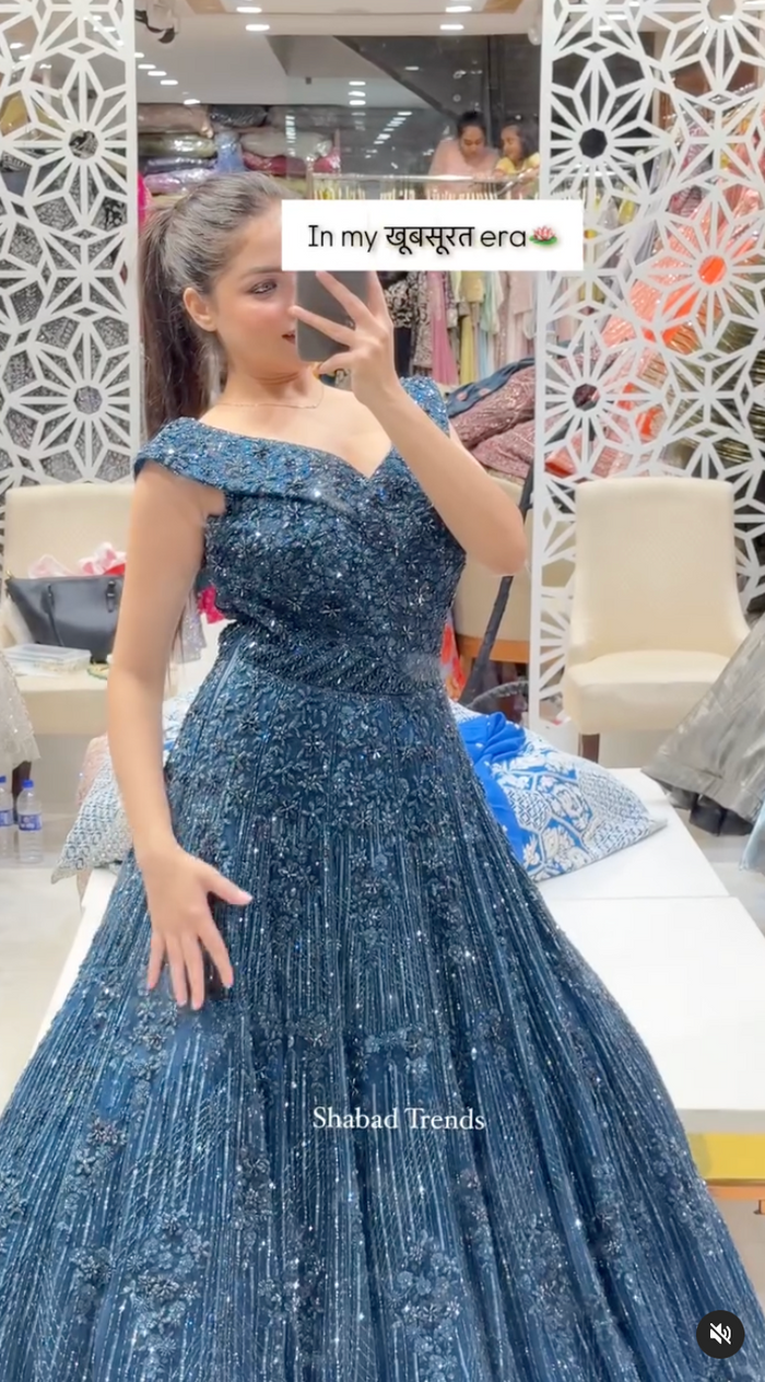 Exclusive Cocktail Gown with Handwork & Cut Dana