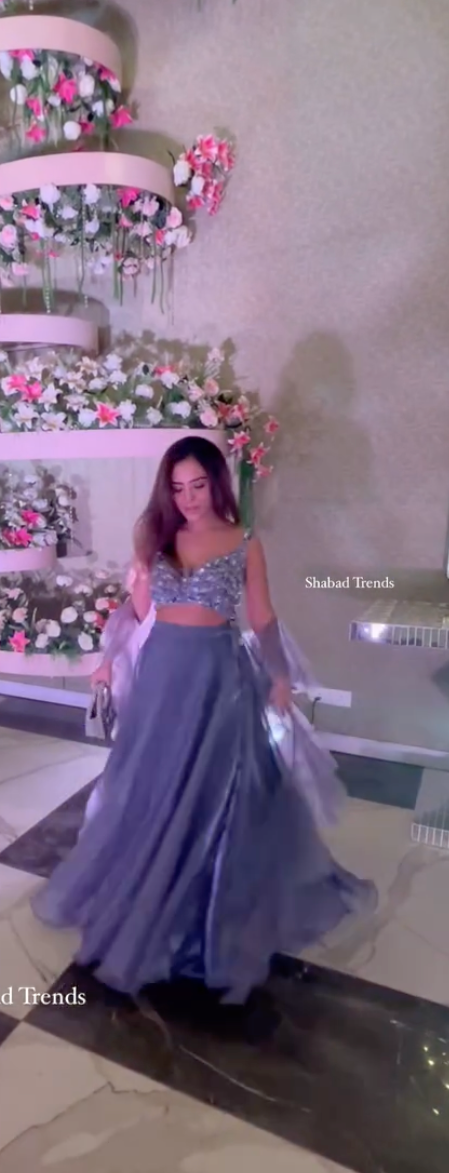 Handcrafted Blouse with Organza Skirt and Dupatta - Elegant Lehenga Set for Special Occasions