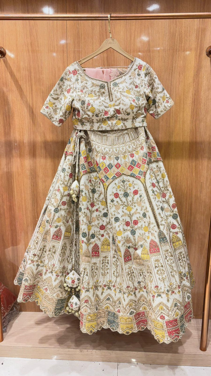 Traditional Off-White Lehenga