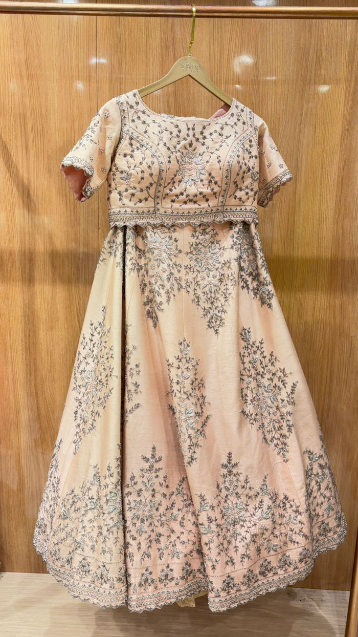 Peach Threadwork Lehenga – Elegant & Timeless
