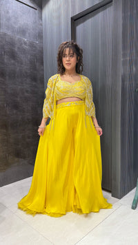 Elegant Crepe Bottom Handwork Blouse – Silk Fabric Indo-Western Chic