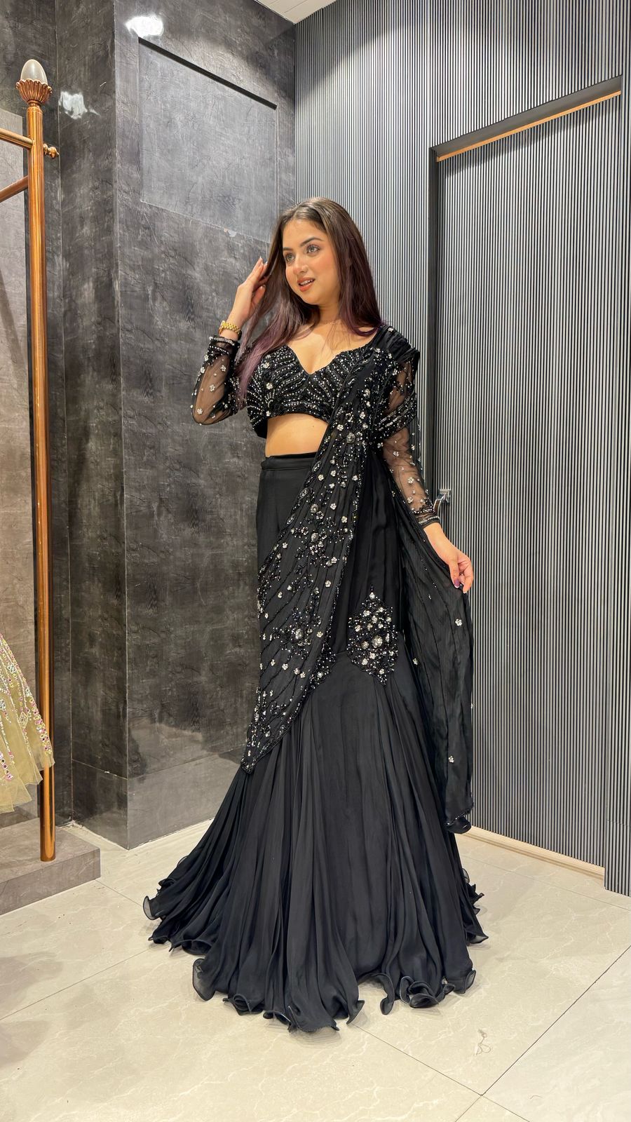Chinon Lehenga with Intricately Handworked Blouse