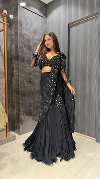 Chinon Lehenga with Intricately Handworked Blouse