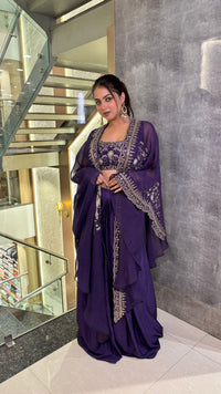 Elegant Indo-Western Set with Dabka, Sequin & Zardosi Work
