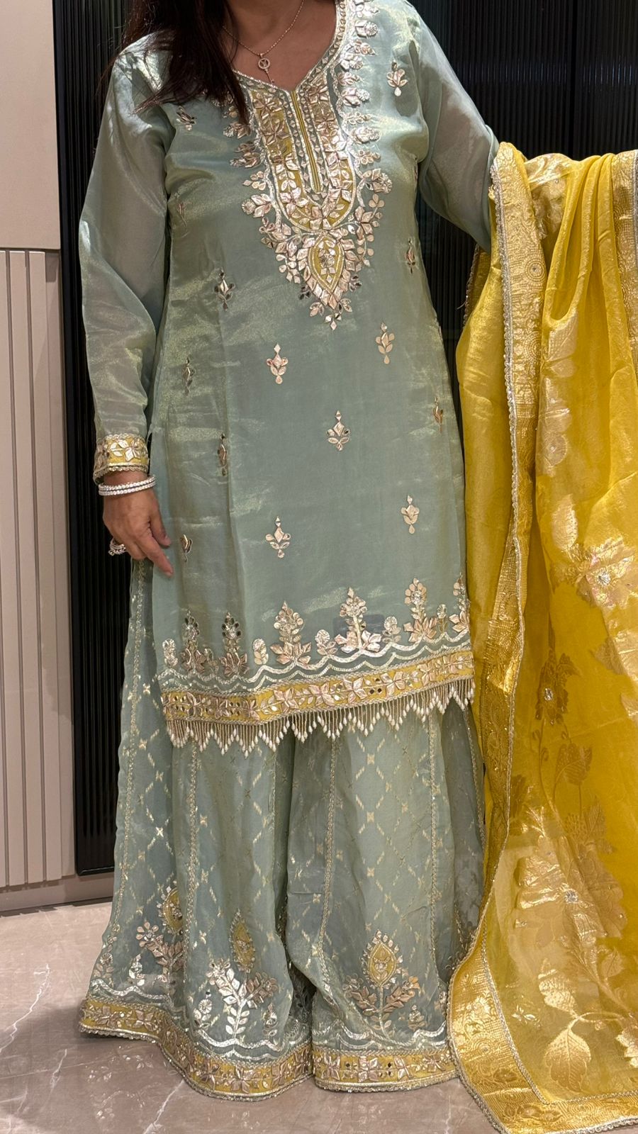 Shimmer Silk Gotta Work Suit Set | Up to Size 46