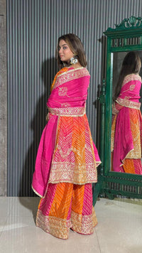 Bandhani Print Chinon Suit with Gota Work | Elegant Festive Wear