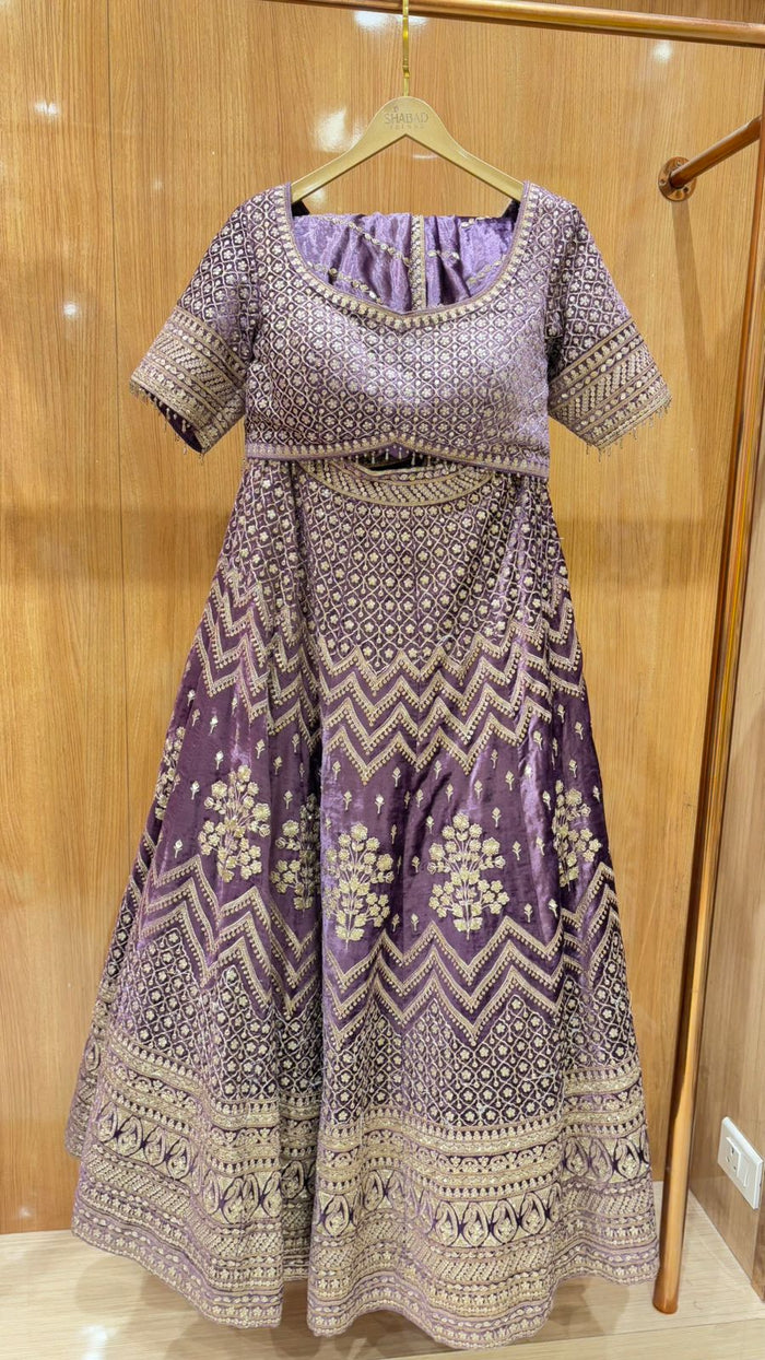Regal Velvet Lehenga with Intricate Detailing