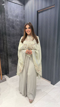 Shimmer Handwork Cape with Skirt