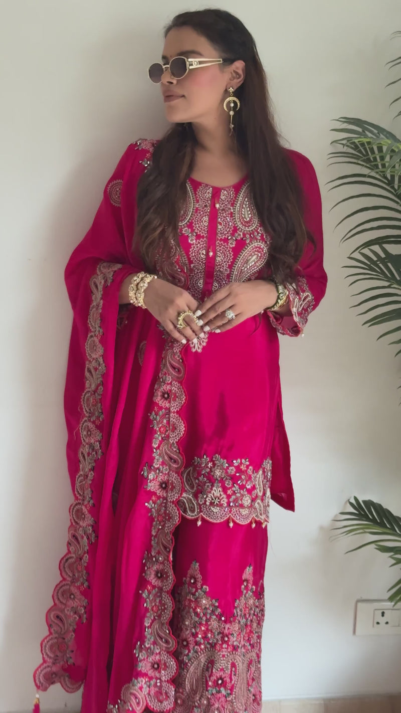 Elegant Coord Set with Intricate Kashmiri Embroidery